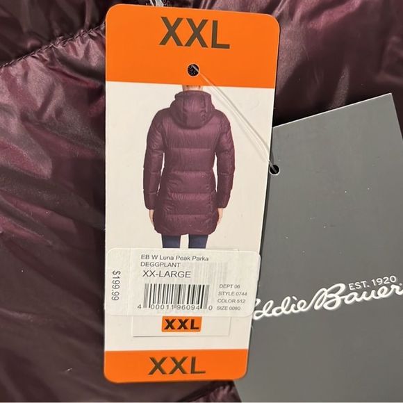 EDDIE BAUER Luna Peak Women’s Down Coat Sz XXL Wine - Picture 12 of 15